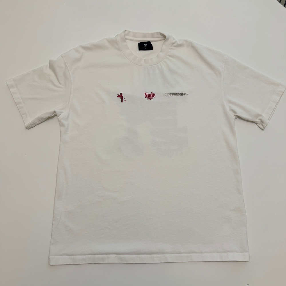 Nude Project Graphic White Cotton T-Shirt Mens Large Senna
